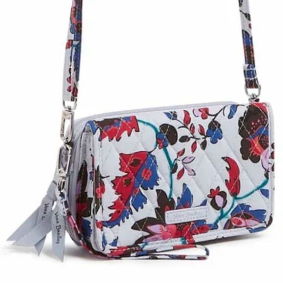 Vera Bradley RFID 3 in 1 Vineyard Floral Ultralight Quilted Cotton Crossbody Bag - Picture 8 of 17